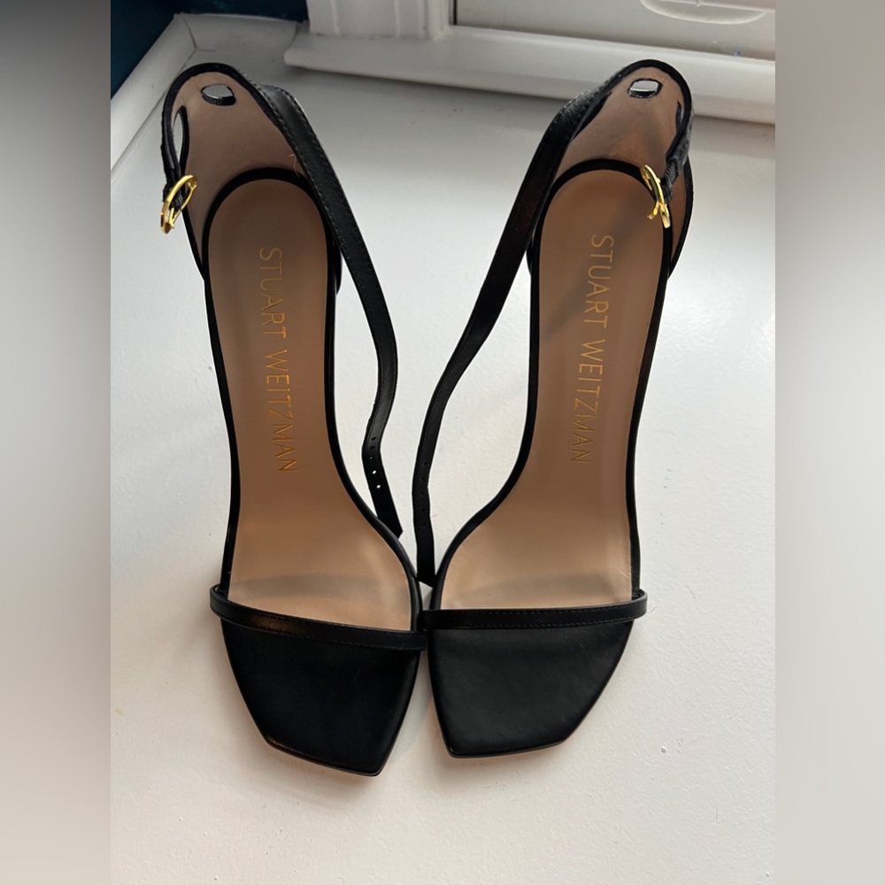 Stuart Weitzman Black Sandal Heels size 9